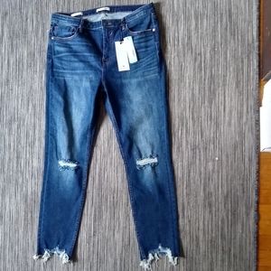 NWT Vigoss Ace Distressed Knee High Rise Jean